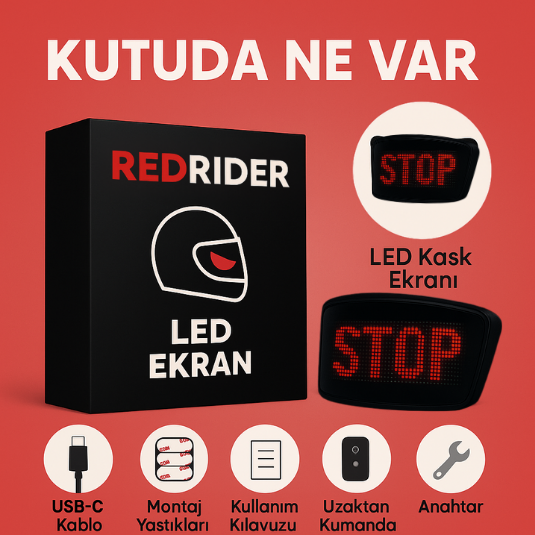 RedRider™Led Kask Ekranı