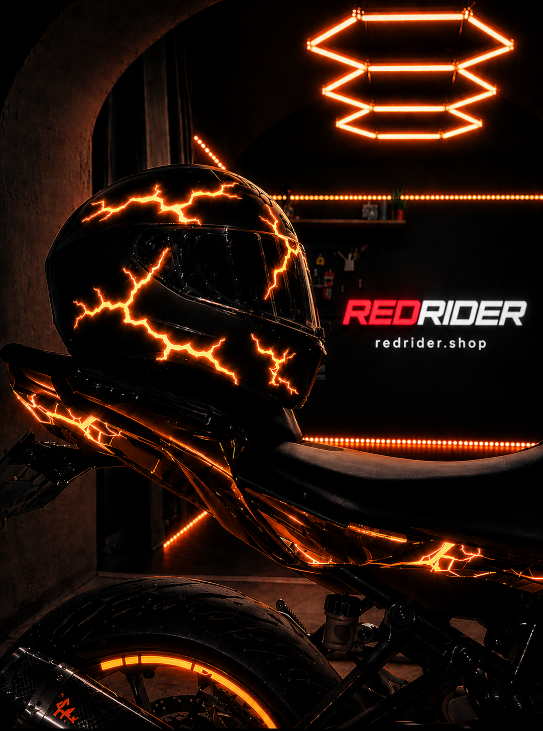 RedRider™ Neon Şimşek Sticker