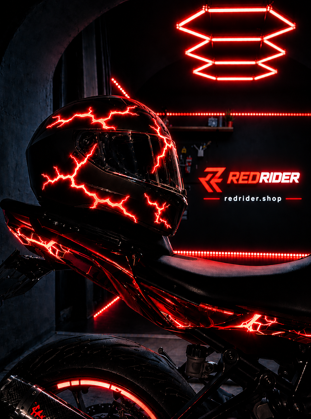 RedRider™ Neon Şimşek Sticker