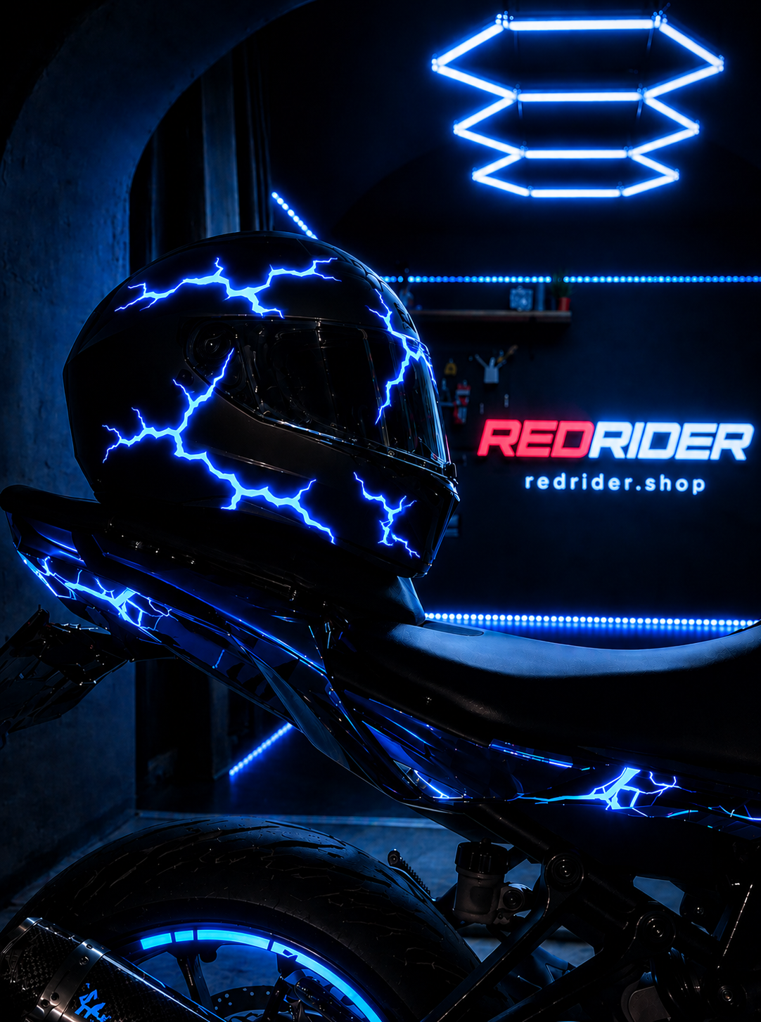RedRider™ Neon Şimşek Sticker